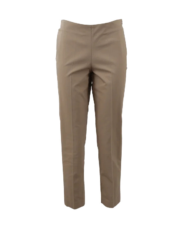 Cotton Side Zip Pant Elegant Wool Trousers
