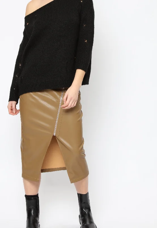 DESTINATION SKIRT CAMEL linen skirt natural