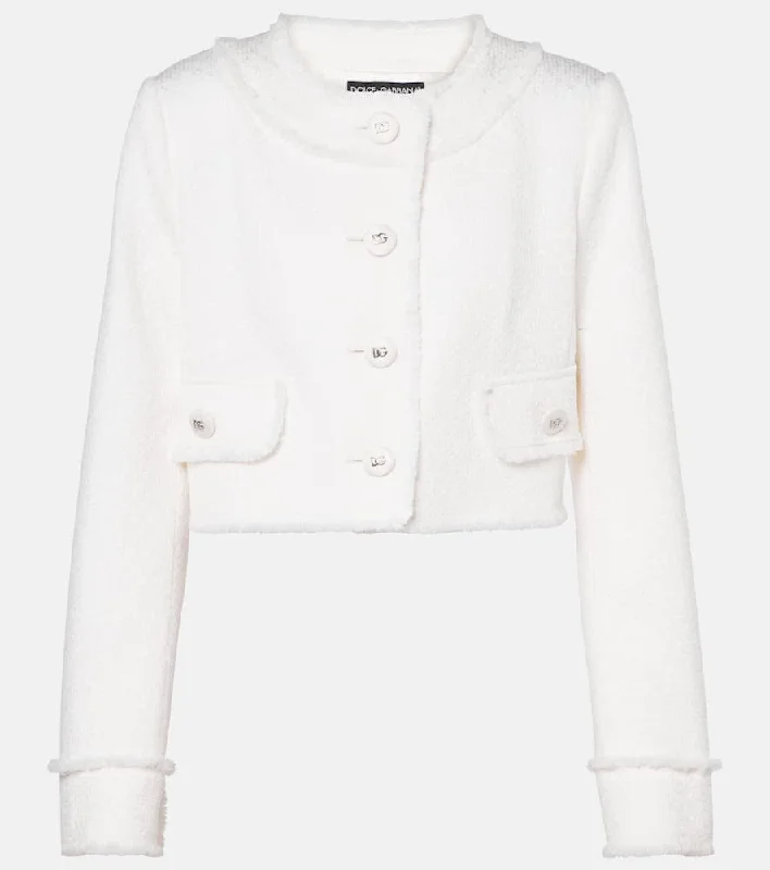 Dolce&Gabbana Cropped wool-blend tweed jacket Hooded Jacket Caped Jacket Shawl Collar Jacket Dolce&Gabbana Cropped wool-blend tweed jacket Hooded Jacket Caped Jacket Shawl Collar Jacket