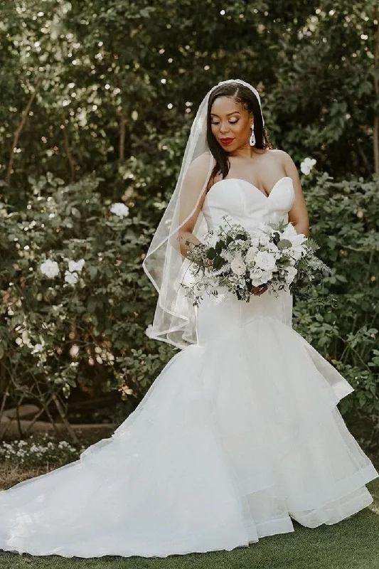 Satin Sweetheart Nigeria Wedding Gown Mermaid Layers Skirt linen skirt natural