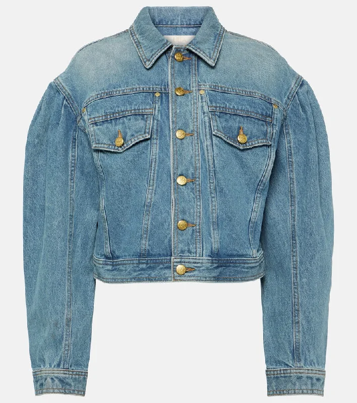 Ulla Johnson Cosette cropped denim jacket Wool Fabric Cashmere Fabric Tweed Fabric
