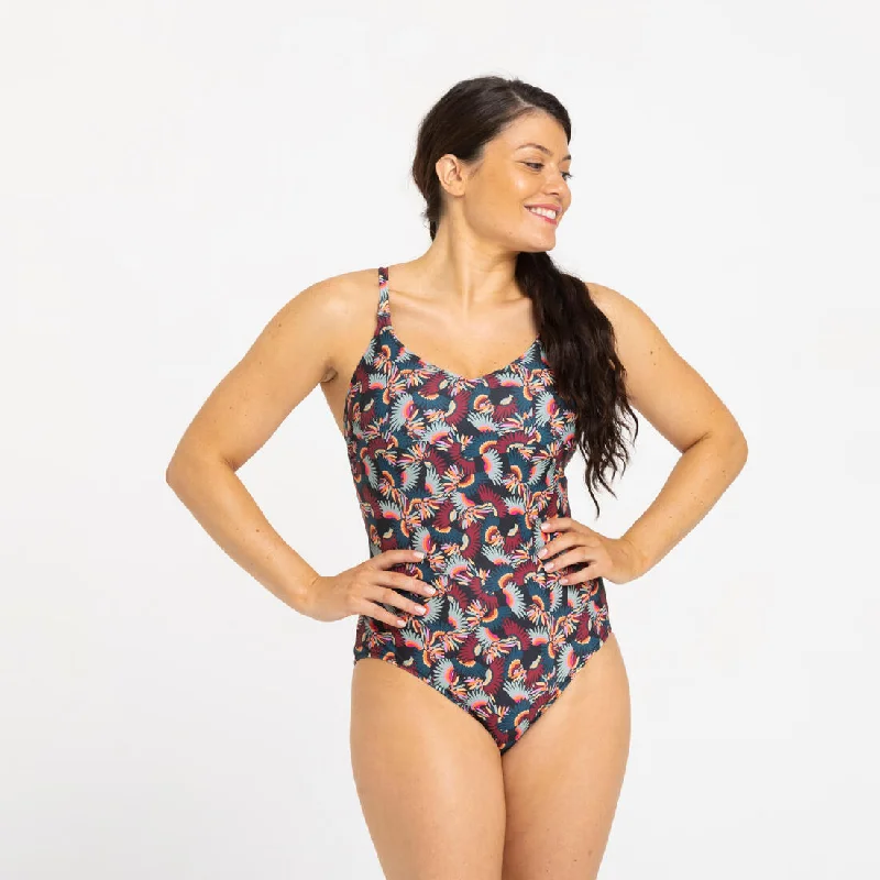 Women’s 1-piece Swimsuit Lila Lt Ara Black High-Waisted Swim Bottoms