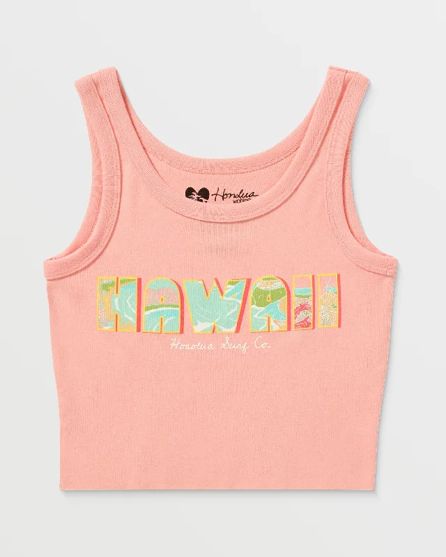 Girls Hawaii Babe Tank Top - Royal Hawaiian summer tank top