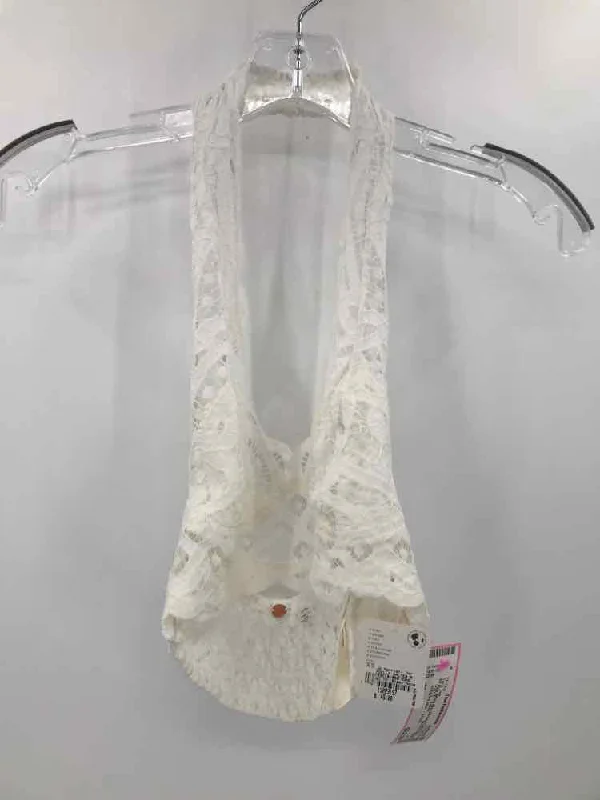 Pre-Owned FP One White Size XS Lace Tank Top chic tank top