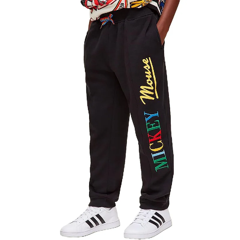 Disney Womens Mickey Mouse Fleece Drawstring Jogger Pants Cozy Maternity Pants