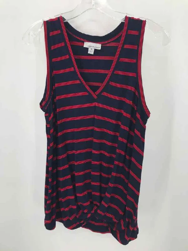 Pre-Owned Allison Joy Navy Size Medium Stripe Tank Top beige tank top