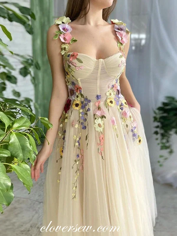 Light Yellow 3D Floral Applique Square Neck Sleeveless Short Party Dresses, CP1014 Tunics Running lightweight Light Yellow 3D Floral Applique Square Neck Sleeveless Short Party Dresses, CP1014 Tunics Running lightweight
