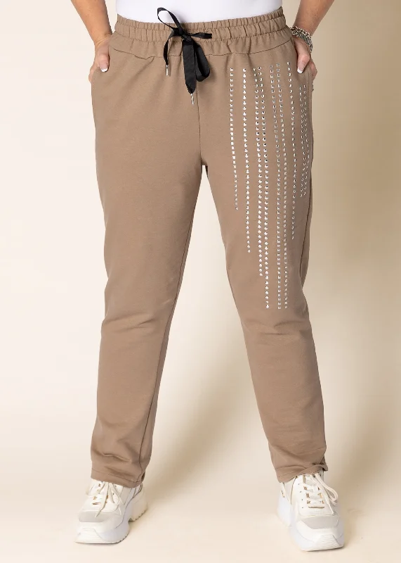 Danilla Cotton Pants in Mocha Fashionable Sporty Pants
