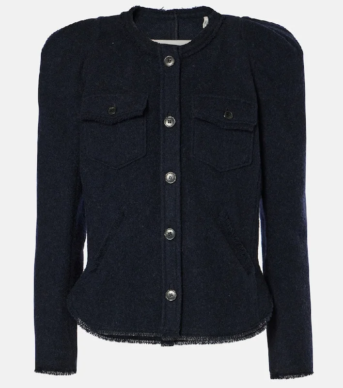 Marant Etoile Nelly wool-blend jacket Nylon Fabric Polyester Fabric Spandex Fabric