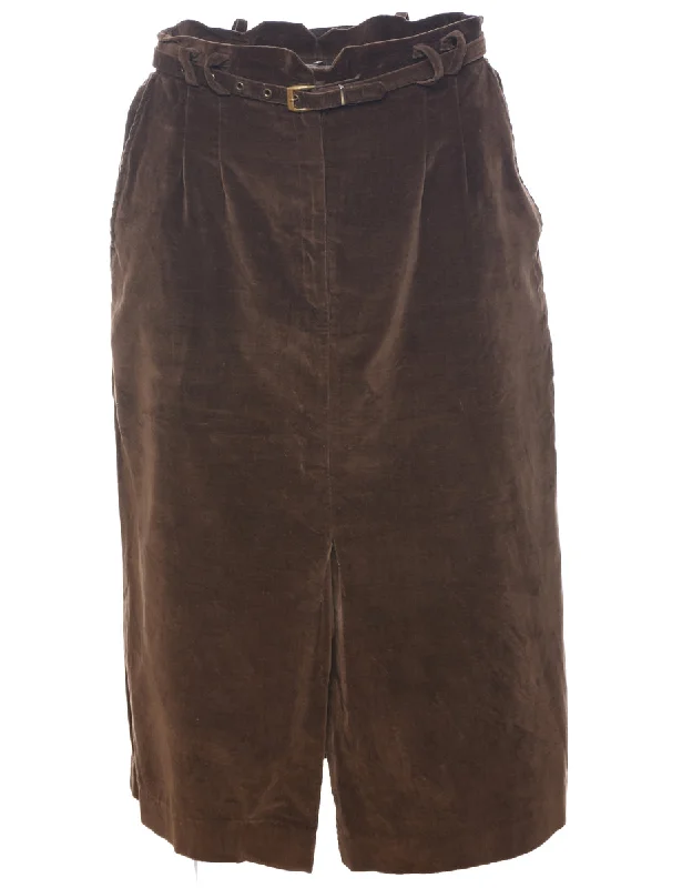 Velvet A-line Skirt - M wool skirt sturdy