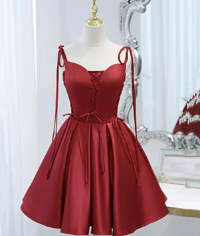 Homecoming Dresses,satin lace-up short prom dress party dress,DP24563 Tunics Distressed trendy Homecoming Dresses,satin lace-up short prom dress party dress,DP24563 Tunics Distressed trendy