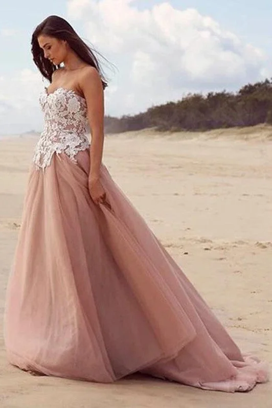 Lace Strapless Wedding Gown with Colored Skirt corduroy skirt cozy