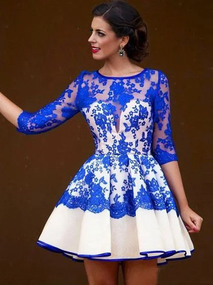 Royal Blue Homecoming Dress Scoop A-line Lace Short Prom Dress Party Dress JK475 Sequined Elegant Party Royal Blue Homecoming Dress Scoop A-line Lace Short Prom Dress Party Dress JK475 Sequined Elegant Party