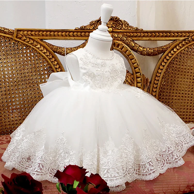Baby Girl Summer Princess Party Dress Elegant White Embroidery Laces Baptism Dress Tunics Floral girly Baby Girl Summer Princess Party Dress Elegant White Embroidery Laces Baptism Dress Tunics Floral girly