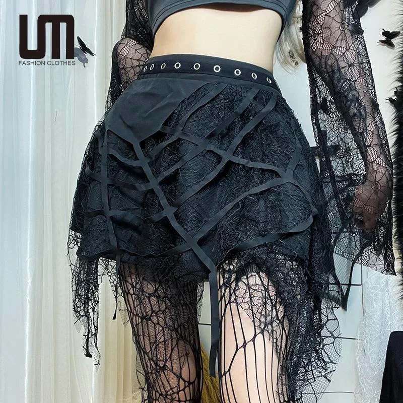 Liu Ming Vintage Fashion 2023 Women Sexy Punk Party Mesh Tassel High Waist A Line Mini Skirts silk skirt lustrous Liu Ming Vintage Fashion 2023 Women Sexy Punk Party Mesh Tassel High Waist A Line Mini Skirts silk skirt lustrous
