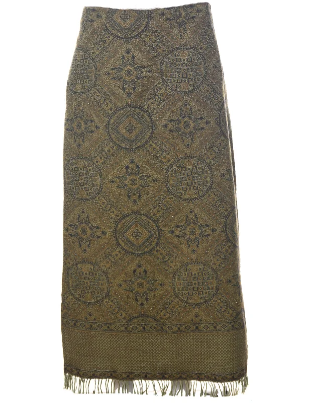 White Stag Damask Print Skirt - L corduroy skirt durable