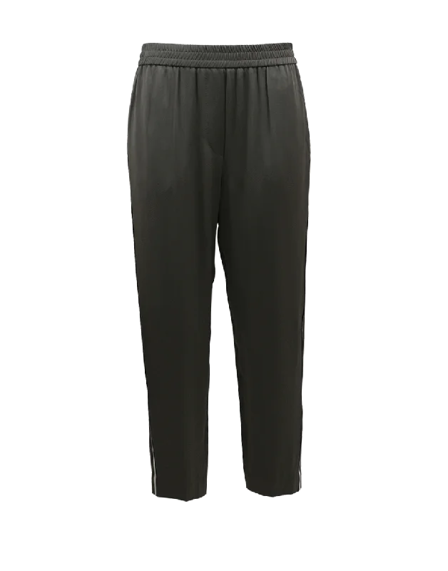 Track Stripe Pull-On Pant Elegant Palazzo Trousers