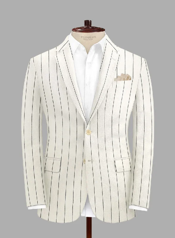 Solbiati Ivory Wide Stripe Linen Jacket Plaid Jacket Tartan Jacket Houndstooth Jacket Solbiati Ivory Wide Stripe Linen Jacket Plaid Jacket Tartan Jacket Houndstooth Jacket