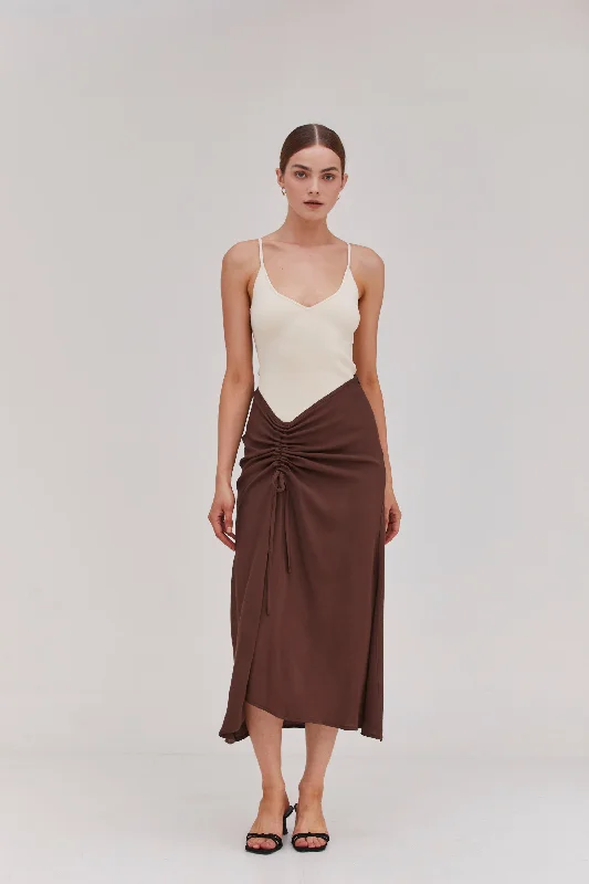 Luna Skirt Brown patchwork skirt art