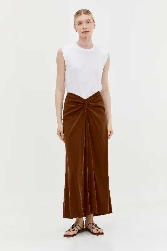 Nina Skirt Brown denim skirt durable