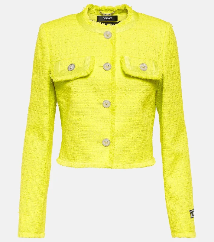 Versace Cotton-blend boucle jacket Nylon Fabric Polyester Fabric Spandex Fabric