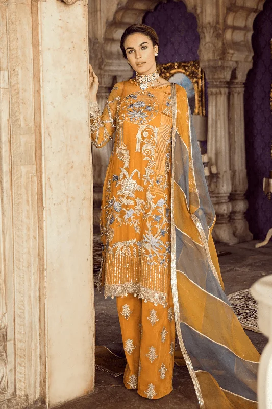 Party dress Pakistani in mustard color # P2207 Tunics Silk luxurious