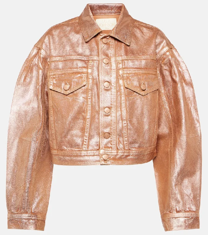 Ulla Johnson Cosette foiled denim jacket Jacket Blazer Coat