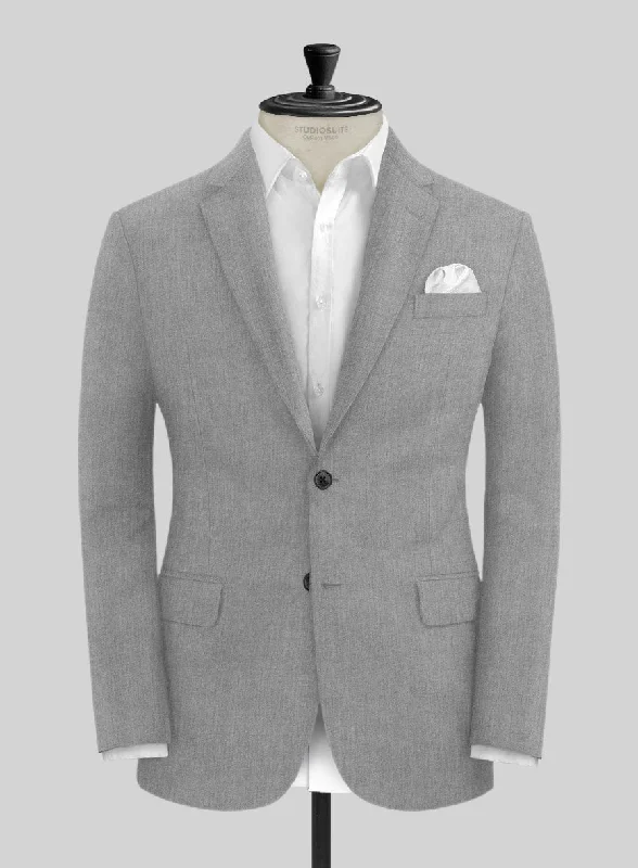 Solbiati Pericle Gray Linen Jacket Zippered Front Buttoned Front Snap Front