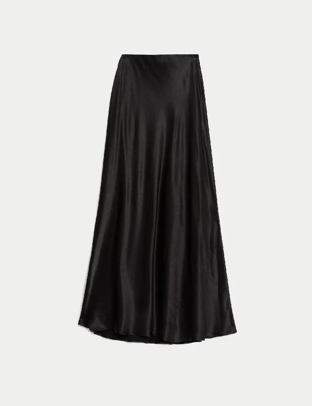 Satin Midaxi Slip Skirt velvet skirt plush