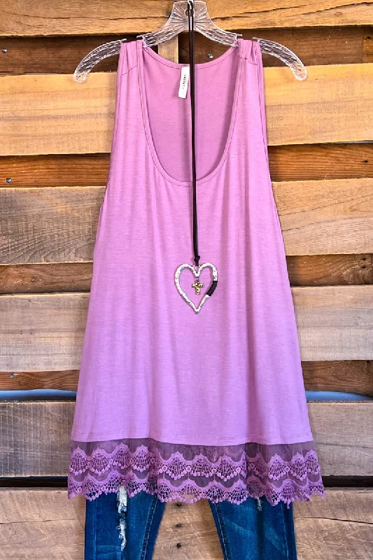 Extender: Slip on Tank/Tunic - Mauve fashionable tank top