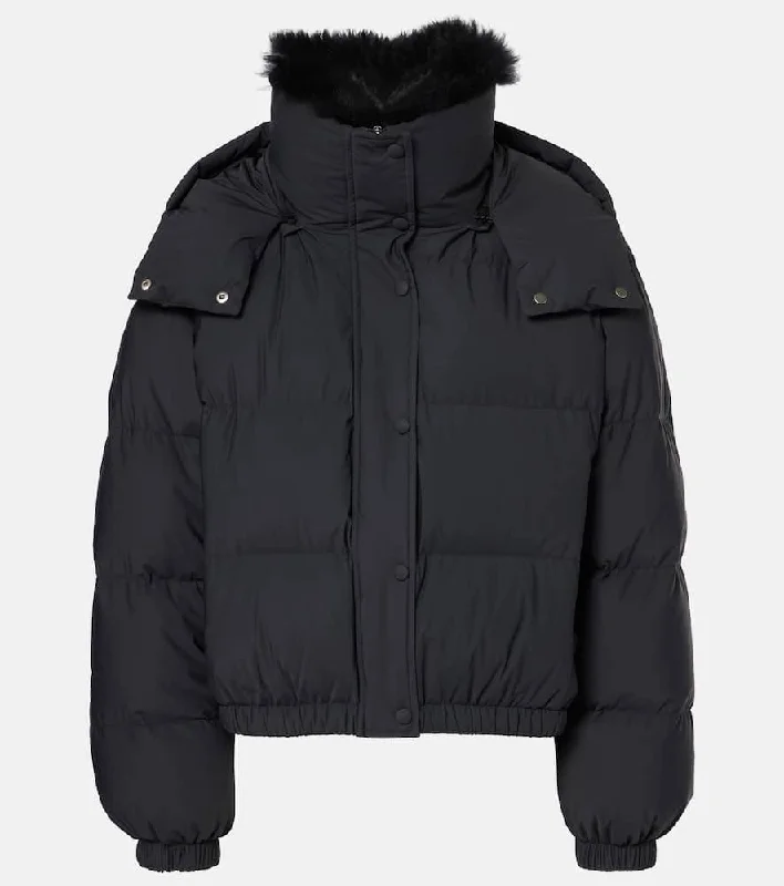 Yves Salomon Shearling-trimmed down jacket Ribbed Jacket Pleated Jacket Ruffled Jacket Yves Salomon Shearling-trimmed down jacket Ribbed Jacket Pleated Jacket Ruffled Jacket