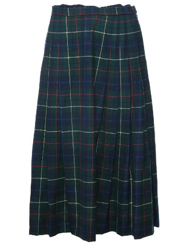 Wool Pendleton Midi Skirt - S lace skirt romantic