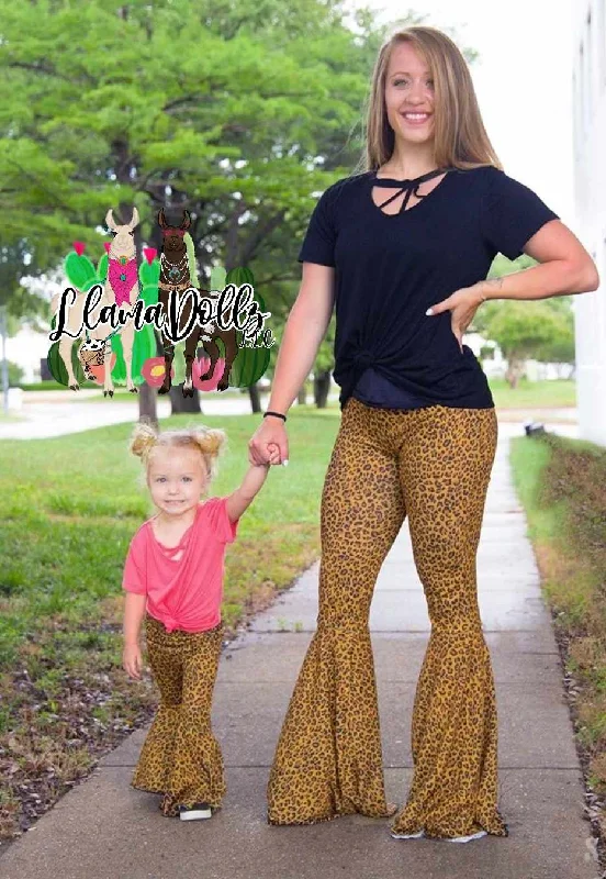 The Wild Ones Leopard Flare Pants Tan Trendy Printed Leggings