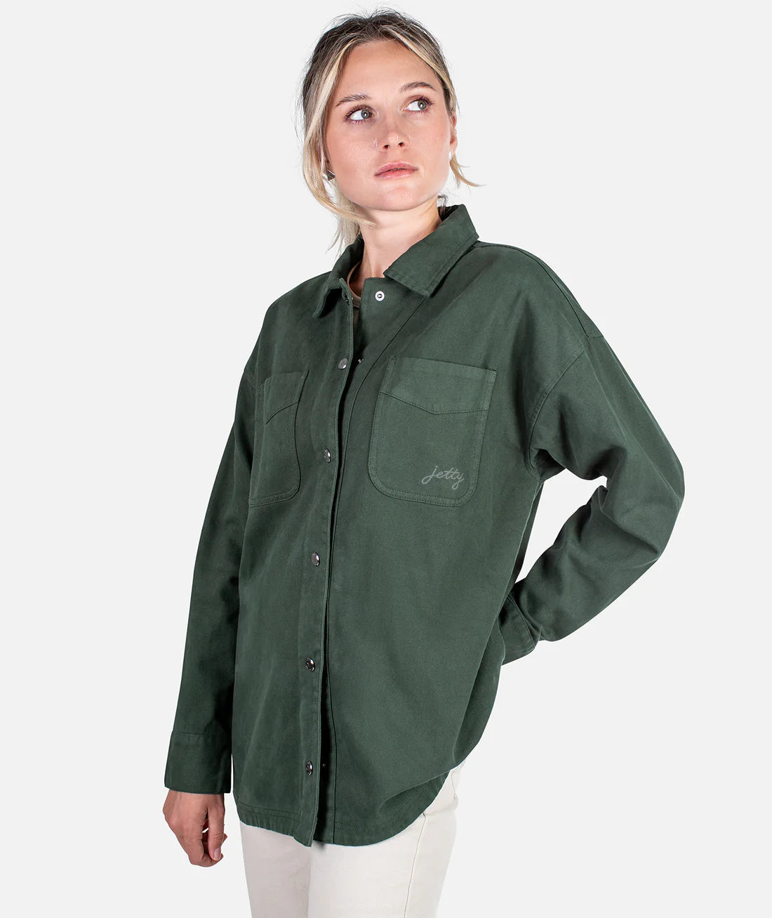 Eden Overshirt Jacket - Green Wool Fabric Cashmere Fabric Tweed Fabric