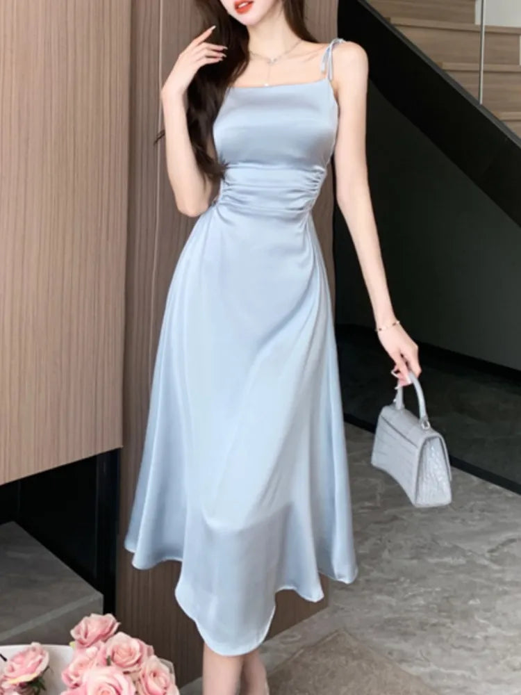 Advbridge Summer Sexy Spaghetti Strap Satin Party Dresses Women Fashion Vintage Bodycon Slim Birthday Vestidos Female Chic Solid Robe Cowl Neckline Elegant Advbridge Summer Sexy Spaghetti Strap Satin Party Dresses Women Fashion Vintage Bodycon Slim Birthday Vestidos Female Chic Solid Robe Cowl Neckline Elegant