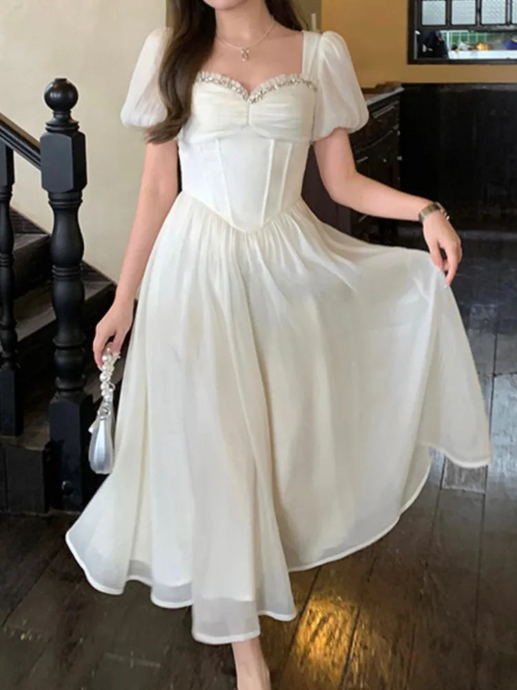 Advbridge Summer Elegant and Chic Women Fashion Party Dress Vintage Casual A-Line Chiffon Birthday Prom Wedding Vestidos Female Robe Boatneck Modish Everyday Advbridge Summer Elegant and Chic Women Fashion Party Dress Vintage Casual A-Line Chiffon Birthday Prom Wedding Vestidos Female Robe Boatneck Modish Everyday