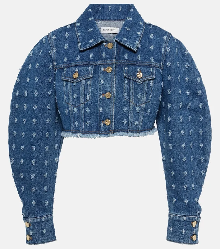 Nina Ricci Cropped denim jacket Corduroy Jacket Velvet Jacket Brocade Jacket