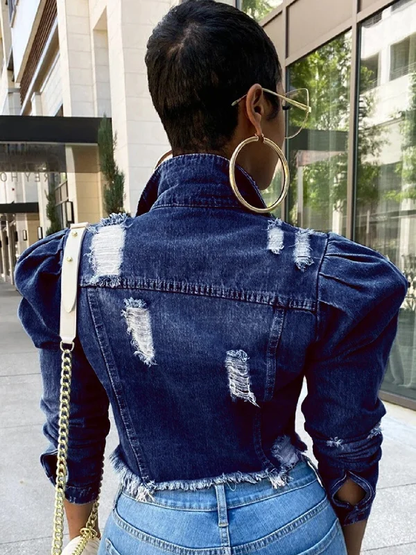 Button-Down Denim Jacket Print Jacket Jacquard Jacket Patchwork Jacket