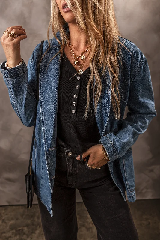 Button-Down Denim Jacket Lace Jacket Ribbed Jacket Sequined Jacket