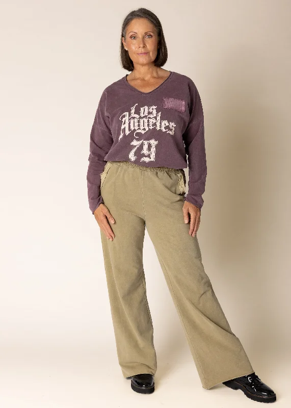 Phebe Pants in Green Olive Casual Track Pants