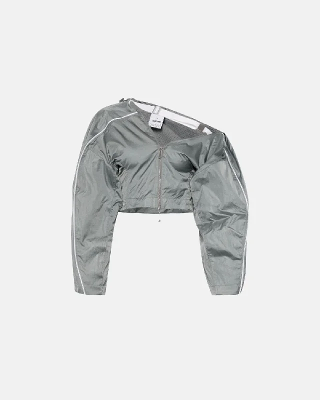 Nike X Jacquemus Women Track Jacket Particle Grey/White Fitted Jacket Loose Jacket Oversized Jacket Nike X Jacquemus Women Track Jacket Particle Grey/White Fitted Jacket Loose Jacket Oversized Jacket