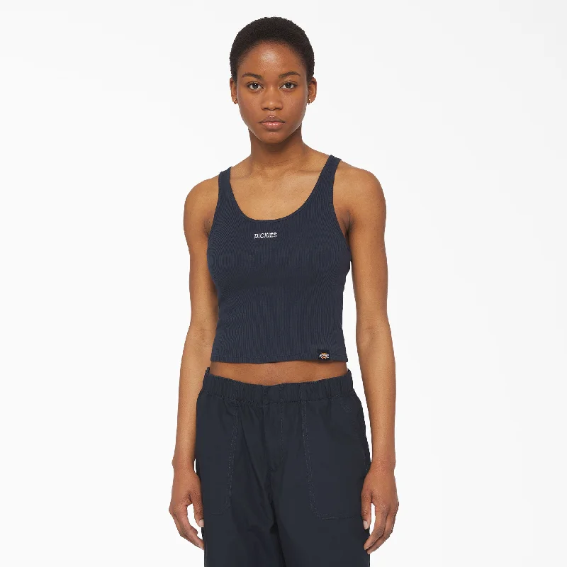 Dickies Women's Mapleton Yorktown Tank Top - Dark Navy ribbed tank top