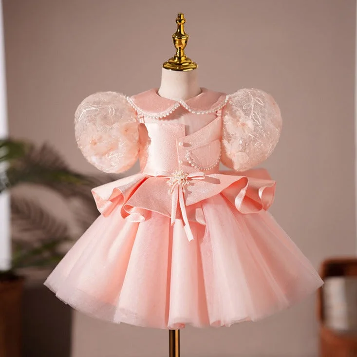 Baby Girl Birthday Party Dress Doll Neck Puff Sleeve Puffy Princess Dress Tunics Seasonal trendy Baby Girl Birthday Party Dress Doll Neck Puff Sleeve Puffy Princess Dress Tunics Seasonal trendy
