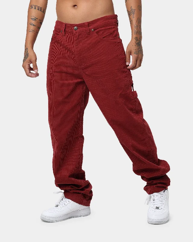 Karl Kani OG Corduroy Pants Dark Red Comfortable Denim Pants