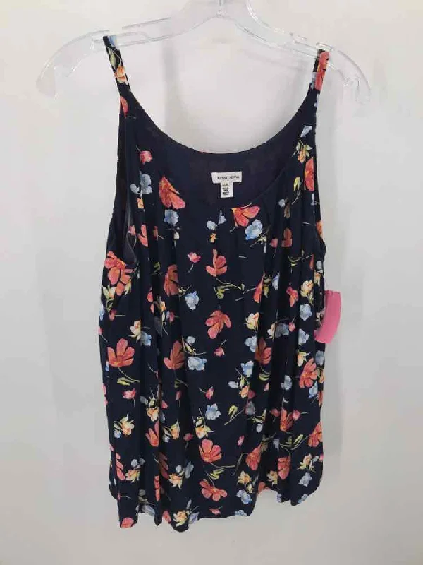 Pre-Owned Tribal Jeans Navy Size Medium Floral Tank Top fitted tank top