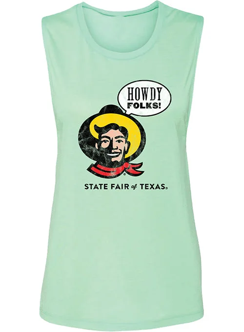 State Fair of Texas® "Howdy Folks!®" Light Green Ladies Tank relaxed fit tank