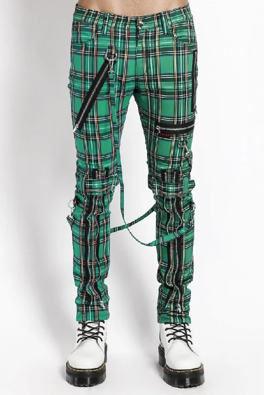 UNISEX Green Plaid Bondage Pant Fashionable Track Pants