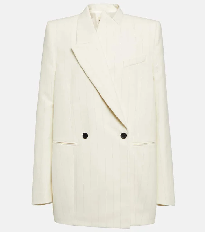 Khaite Malek striped cotton tuxedo jacket Herringbone Jacket Checkered Jacket Solid Jacket