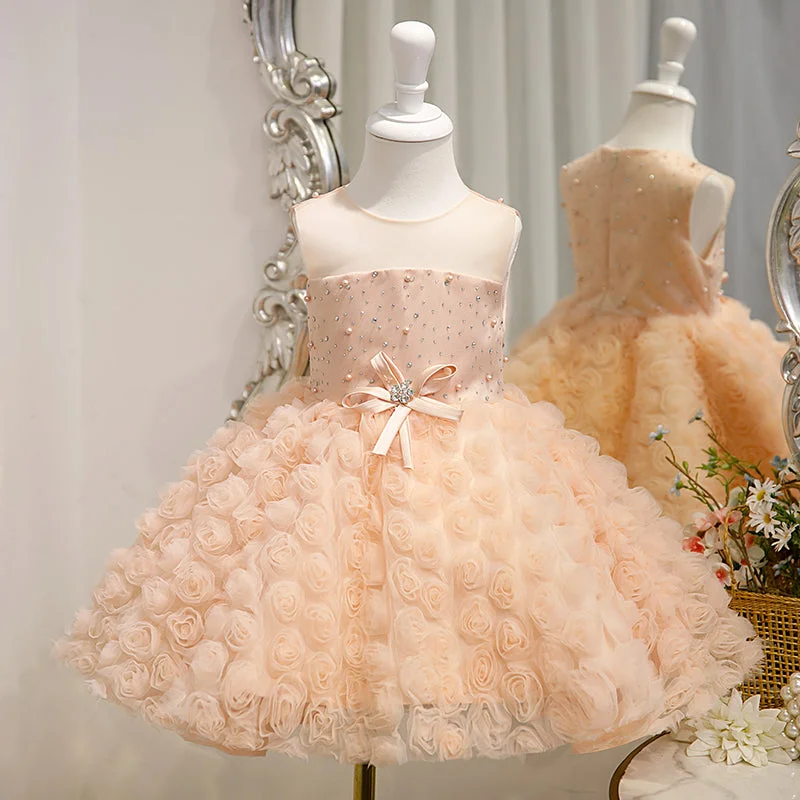 Baby Girl Dress Toddler Ball Gowns Summer Sleeveless Floral Puffy Princess Party Dress Tunics Essential wardrobe