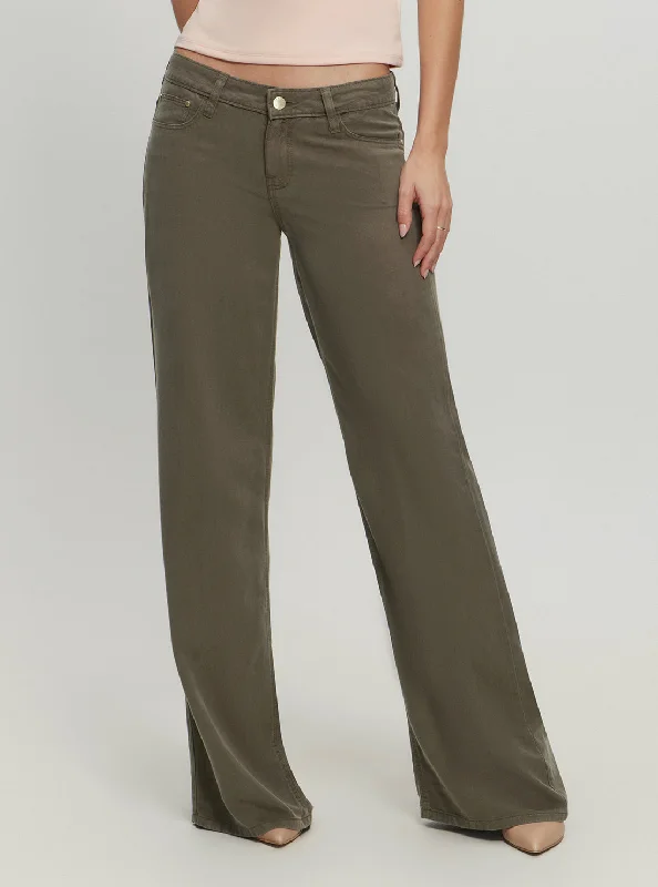 Eco Brown Sexy Palazzo Pant Elegant Silk Pants